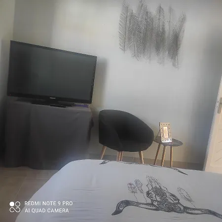 F2 Privatif Avec Et Salle De Bain Privées Et Séparées Chez L Habitant Nous Aimons L Appeler Le Studio, Mais Il S Agit D' Un Petit F2 Avec Séparée Ainsi Que La Salle De Bain Et Les Toilettes, Il Y A Une Petite Terrasse Privée Maison d'hôtes